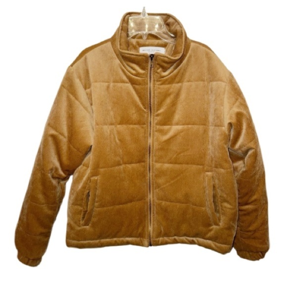 Nectar Clothing Corduroy Puffer Zip Front Sz Large Camel Academia - Picture 2 of 9